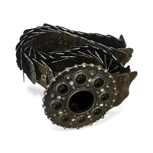 Chic Black and Silver Women's Belt L/XL